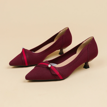 Scarpin Salto Kitten Confortável em Malha Tricô - Stace