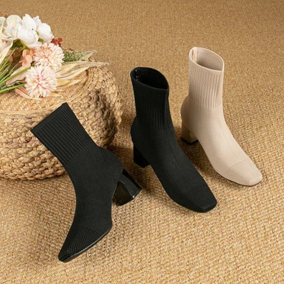 Bota Malha Tricô Confortável - Janice