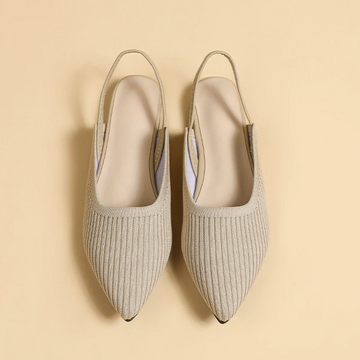 Slingback Salto Baixo Malha Tricô Confortável - Lucila
