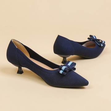 Scarpin Salto Kitten Confortável em Malha Tricô - Romana