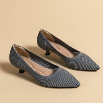 Scarpin Salto Kitten Confortável em Malha Tricô - Agnes