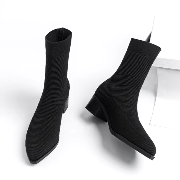 Bota Malha Tricô Confortável - Kayla