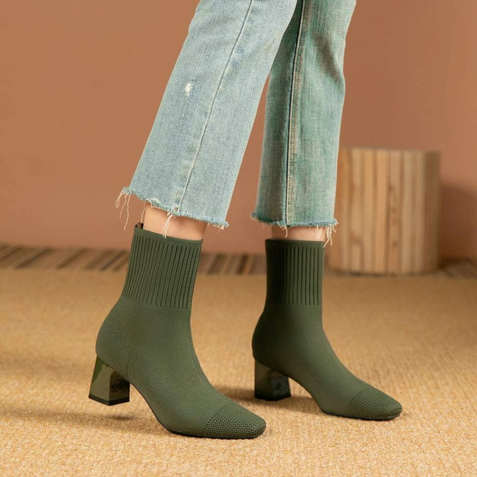 Bota Malha Tricô Confortável - Janice