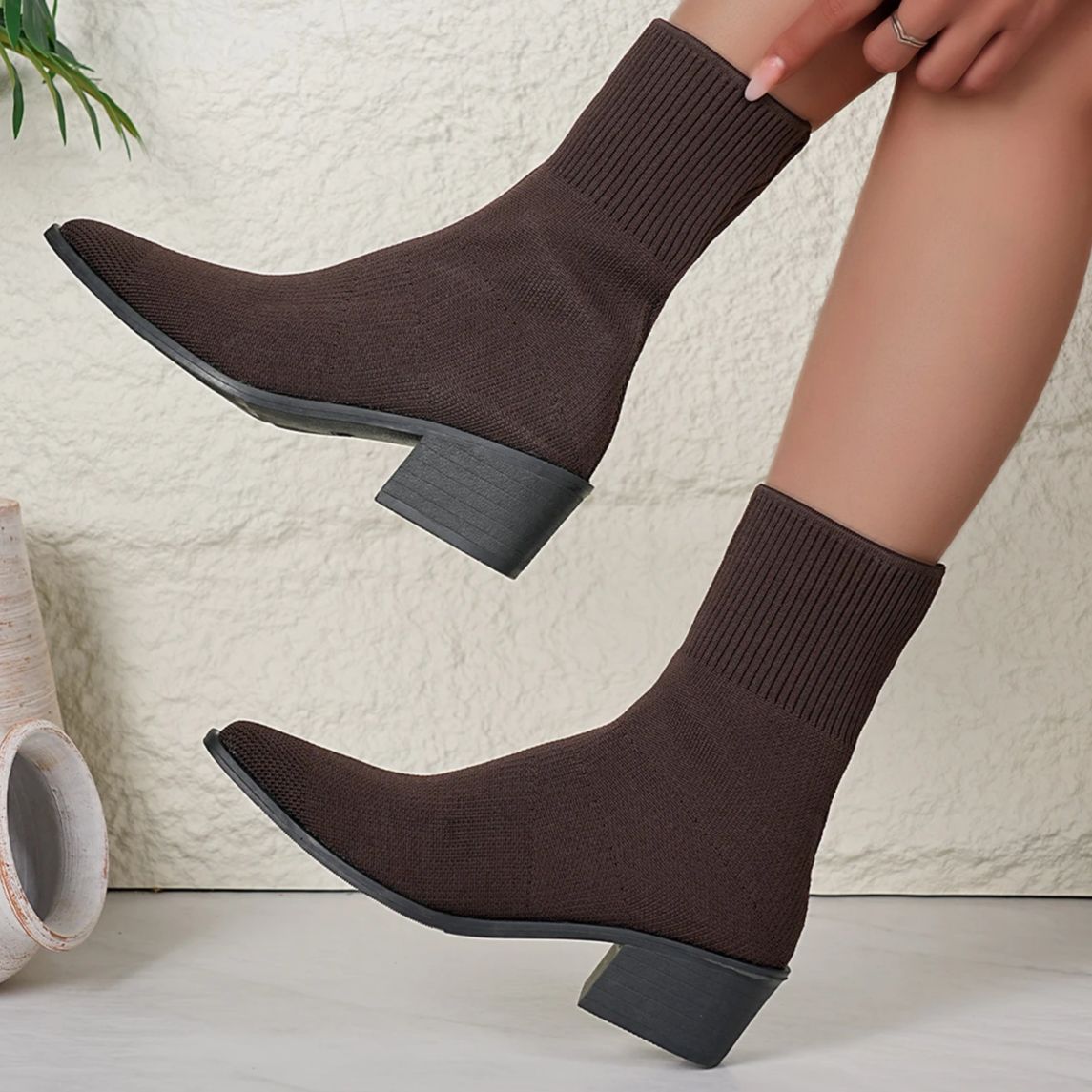 Bota Malha Tricô Confortável - Adeline