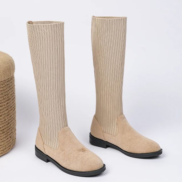 Bota Malha Tricô Confortável - Athena