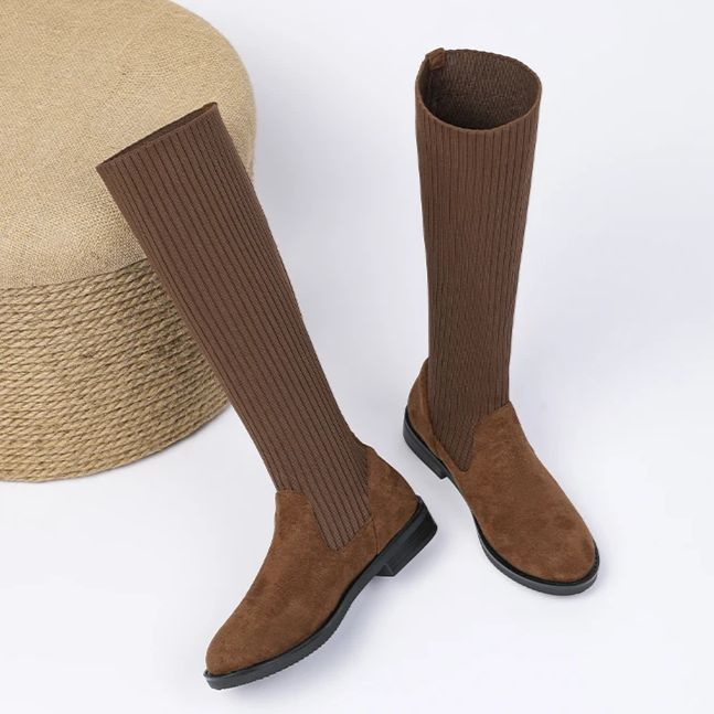 Bota Malha Tricô Confortável - Athena