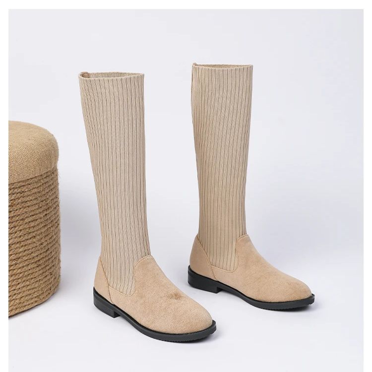Bota Malha Tricô Confortável - Athena
