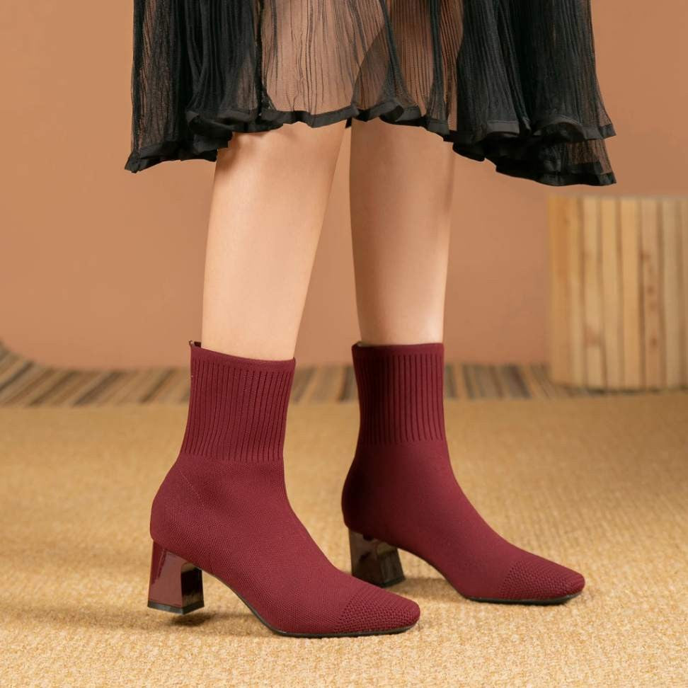 Bota Malha Tricô Confortável - Janice