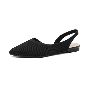 Slingback Salto Baixo Confortável em Malha Tricô  - Serena