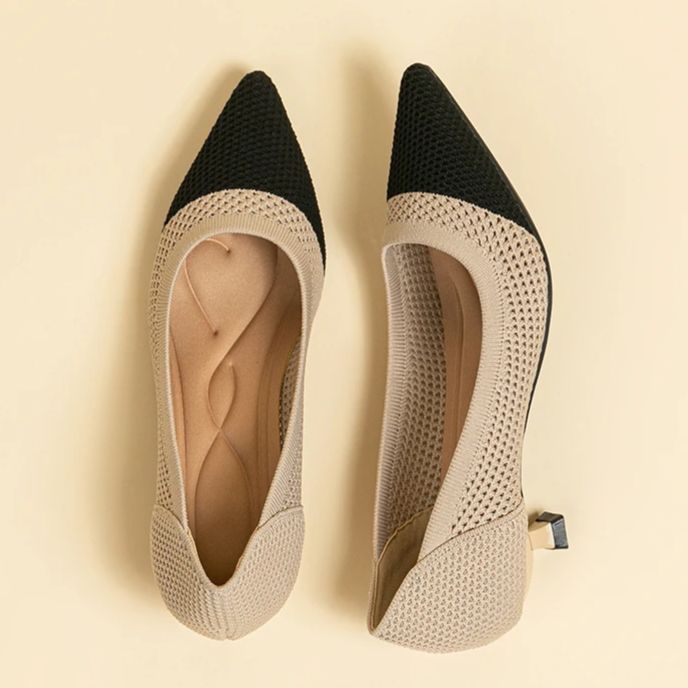 Scarpin Salto Kitten Confortável em Malha Tricô - Leandra