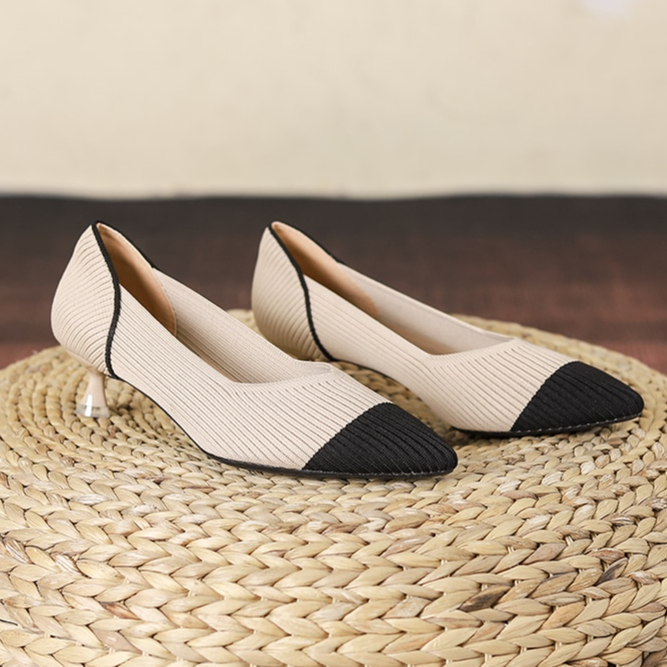 Scarpin Salto Kitten Confortável em Malha Tricô - Grace