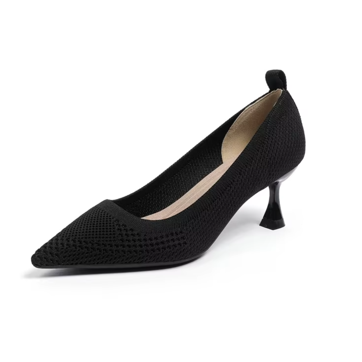 Scarpin Salto Médio Confortável em Malha Tricô - Vionna
