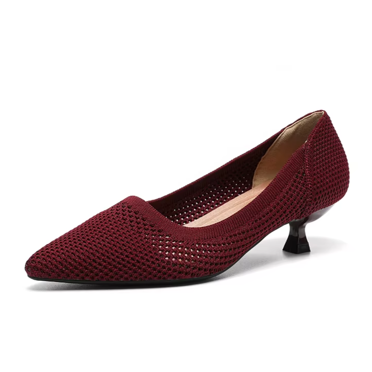 Scarpin Salto Kitten Confortável em Malha Tricô - Leandra
