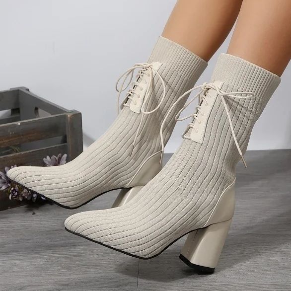 Bota em Malha Tricô Confortável - Ayanna