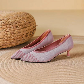 Scarpin Salto Kitten Confortável em Malha Tricô - Alissa