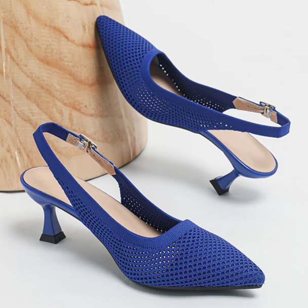 Slingback Salto Médio Malha Tricô Confortável - Zara