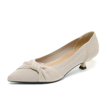 Scarpin Salto Kitten Confortável em Malha Tricô - Eloísa