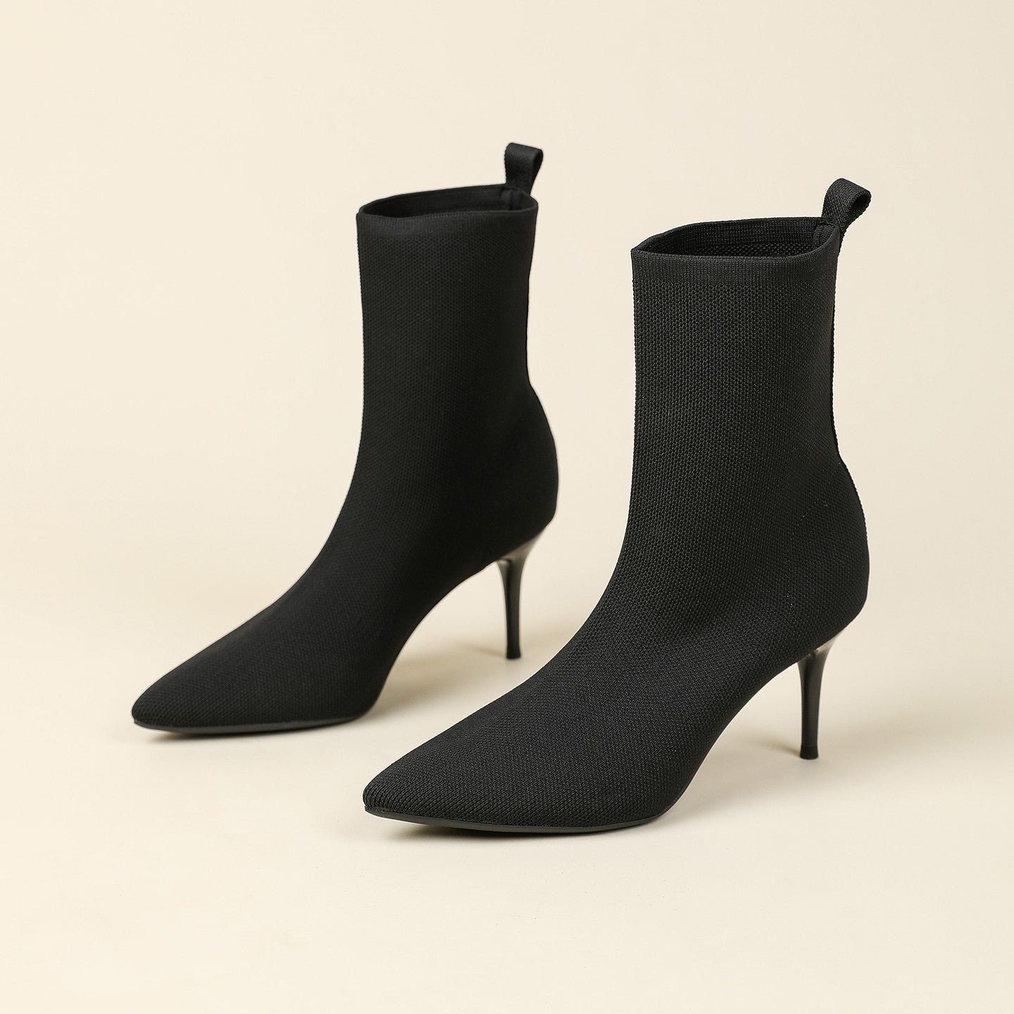 Bota Cano Curto Confortável em Malha Tricô - Anouk