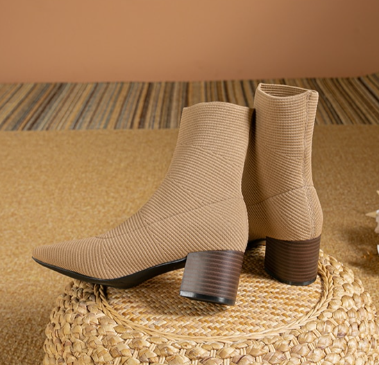 Bota Malha Tricô Confortável - Cassie