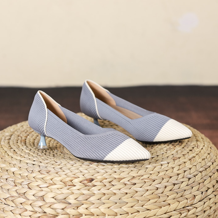 Scarpin Salto Kitten Confortável em Malha Tricô - Grace