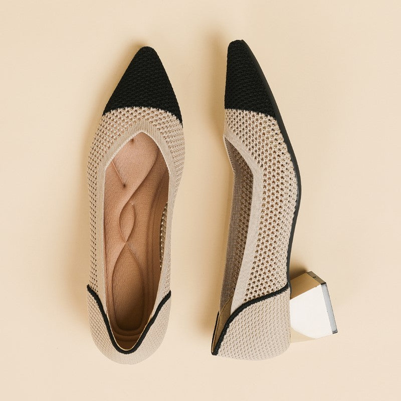 Sacrpin Salto Bloco Confortável em Malha Tricô - Thalie