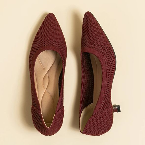Scarpin Salto Kitten Confortável em Malha Tricô - Leandra