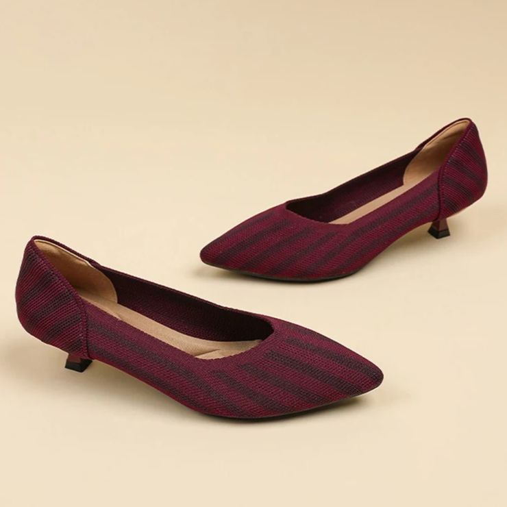 Scarpin Salto Kitten Confortável em Malha Tricô - Cynthia