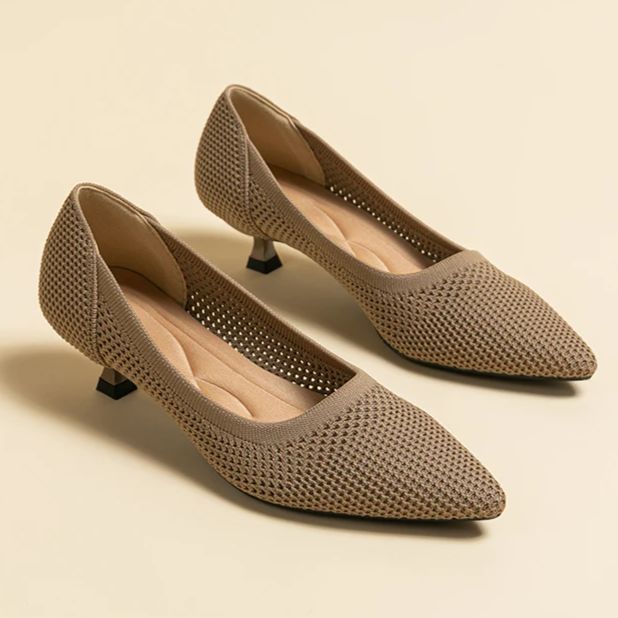 Scarpin Salto Kitten Confortável em Malha Tricô - Leandra