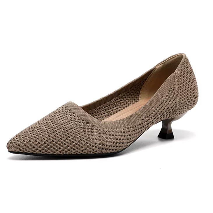 Scarpin Salto Kitten Confortável em Malha Tricô - Leandra