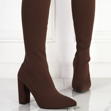 Bota de Cano Alto em Malha Tricô Confortável - Lysanne