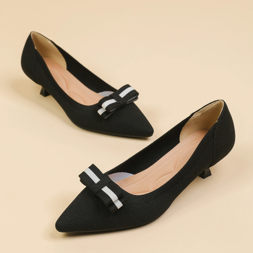 Scarpin Salto Kitten Confortável em Malha Tricô - Romana