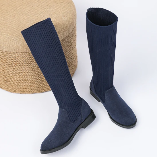 Bota Malha Tricô Confortável - Athena