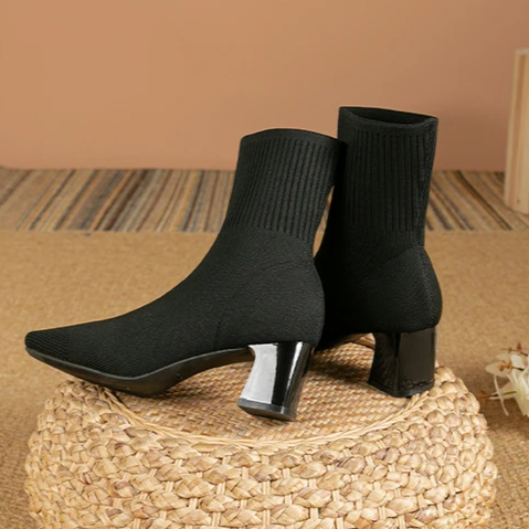 Bota Malha Tricô Confortável - Janice