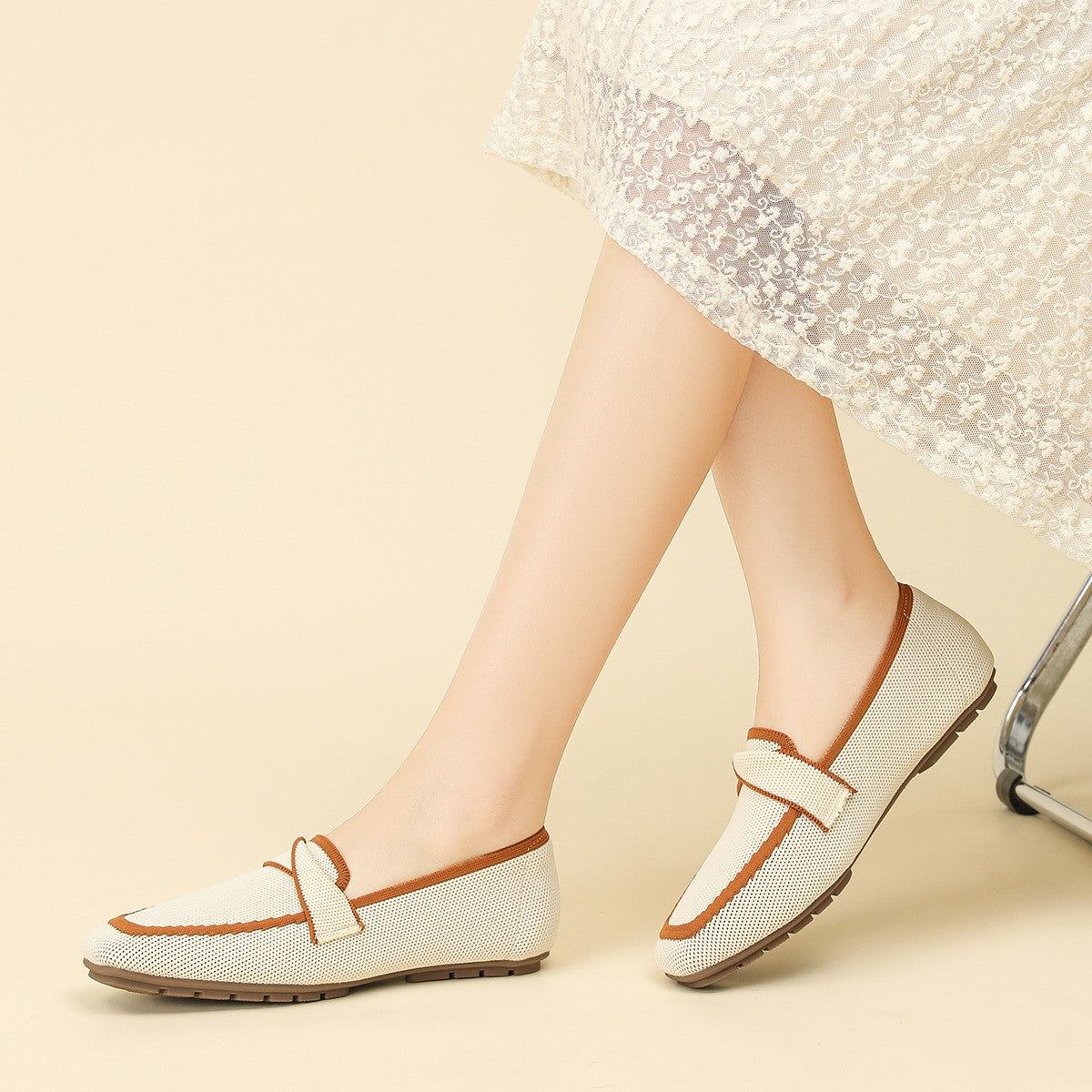 Mocassim Confortável em Malha Tricô - Carys