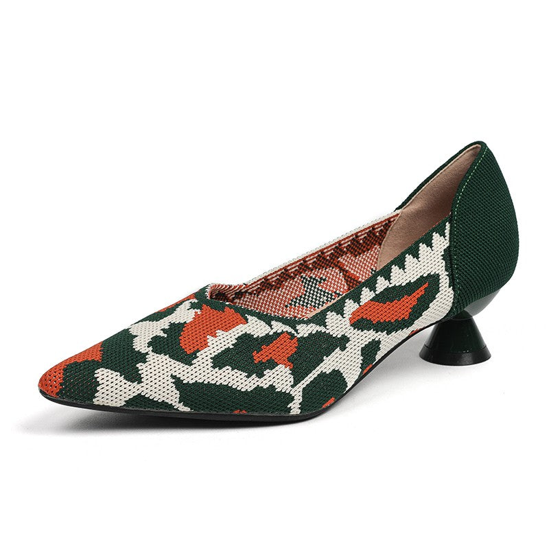 Scarpin Salto Taça Confortável em Malha Tricô - Marília