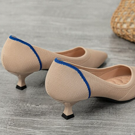 Scarpin Salto Kitten Confortável em Malha Tricô - Stella