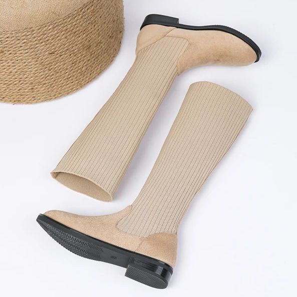 Bota Malha Tricô Confortável - Athena