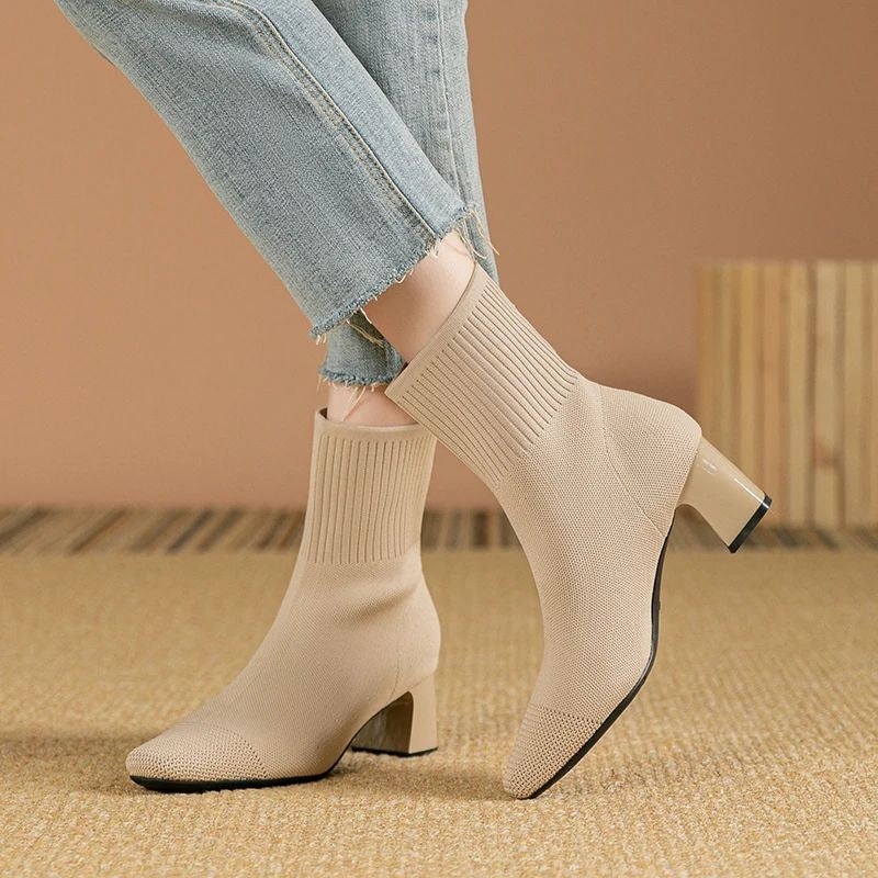 Bota Malha Tricô Confortável - Janice