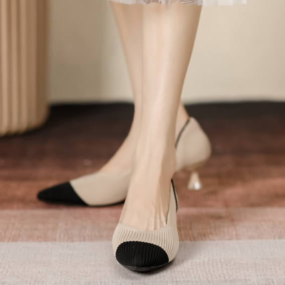Scarpin Salto Kitten Confortável em Malha Tricô - Grace