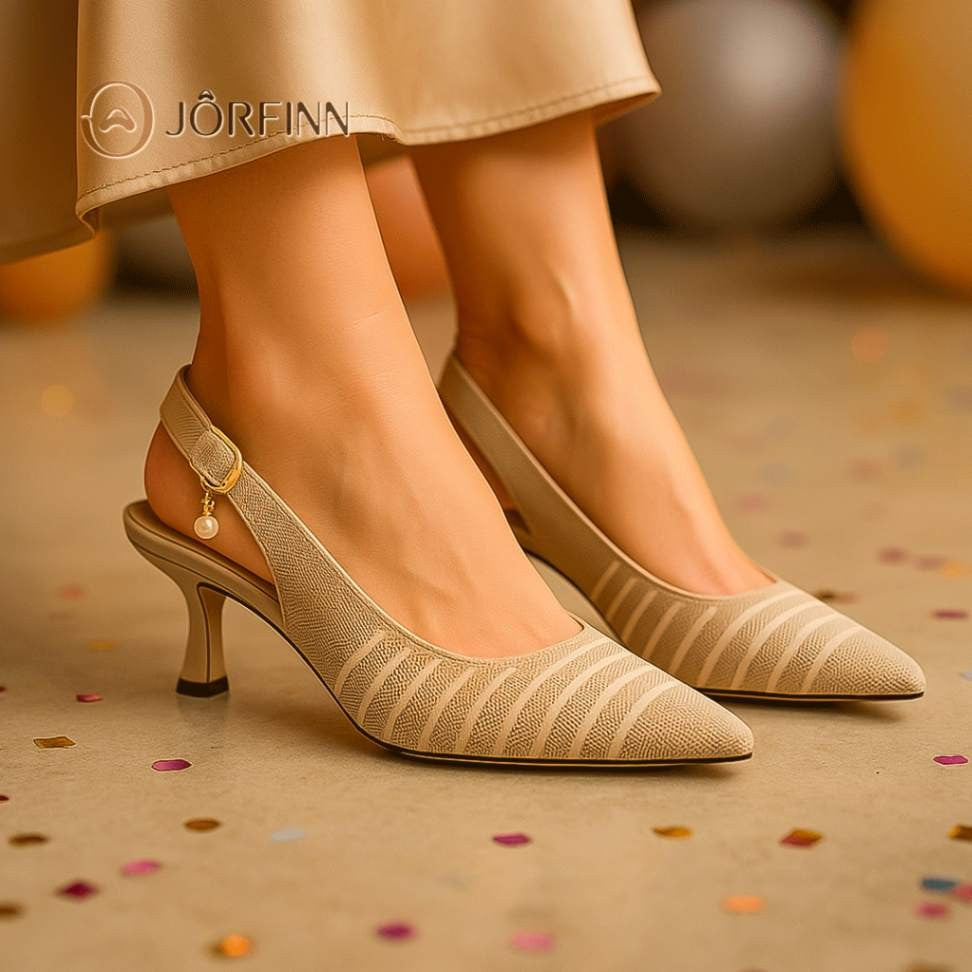 Slingback Salto Kitten Malha Tricô Confortável - Jessie