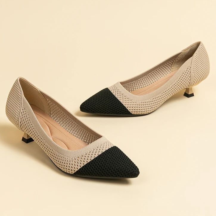 Scarpin Salto Kitten Confortável em Malha Tricô - Leandra