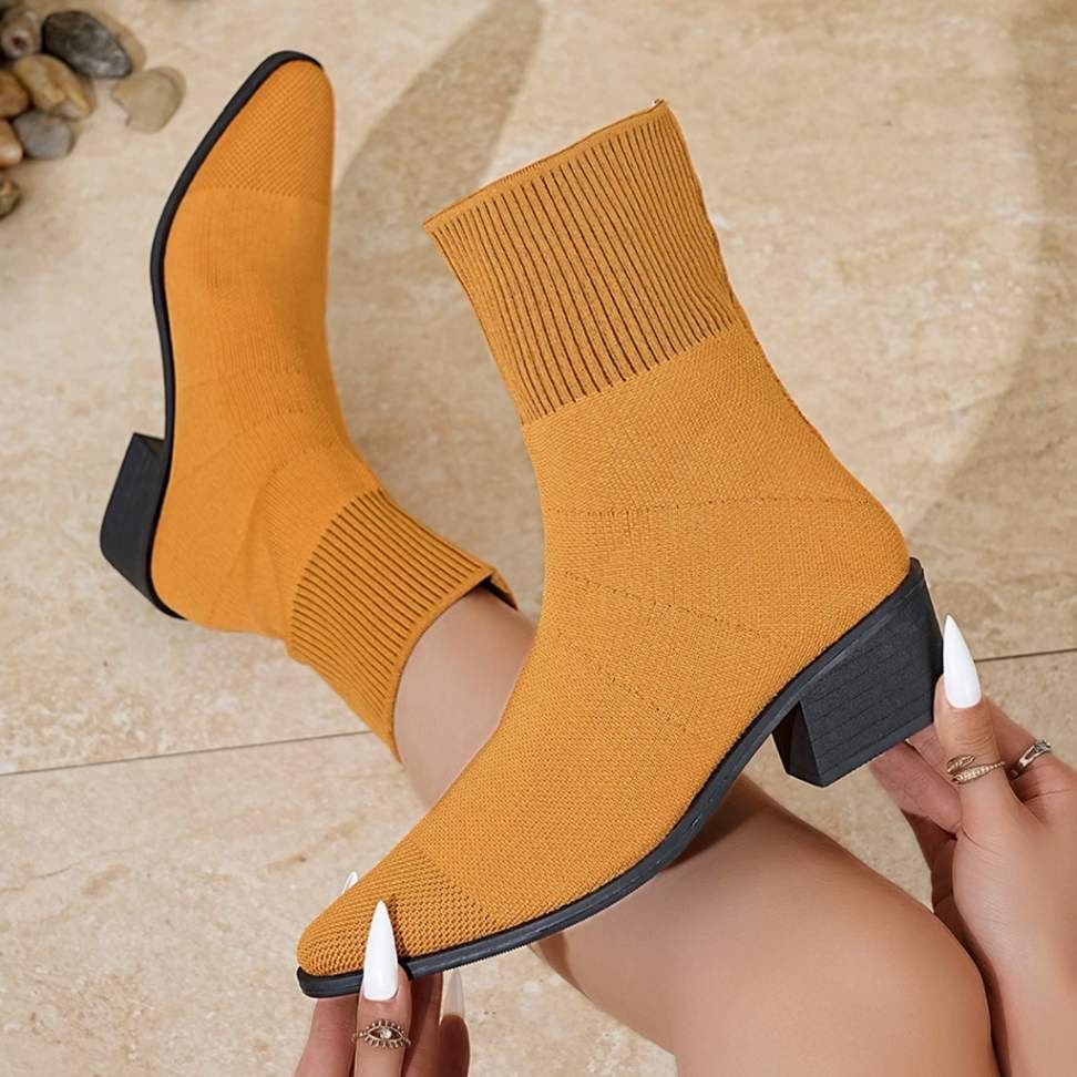 Bota Malha Tricô Confortável - Adeline