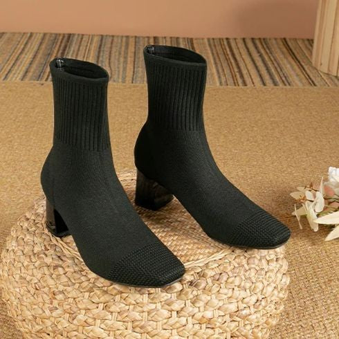 Bota Malha Tricô Confortável - Janice