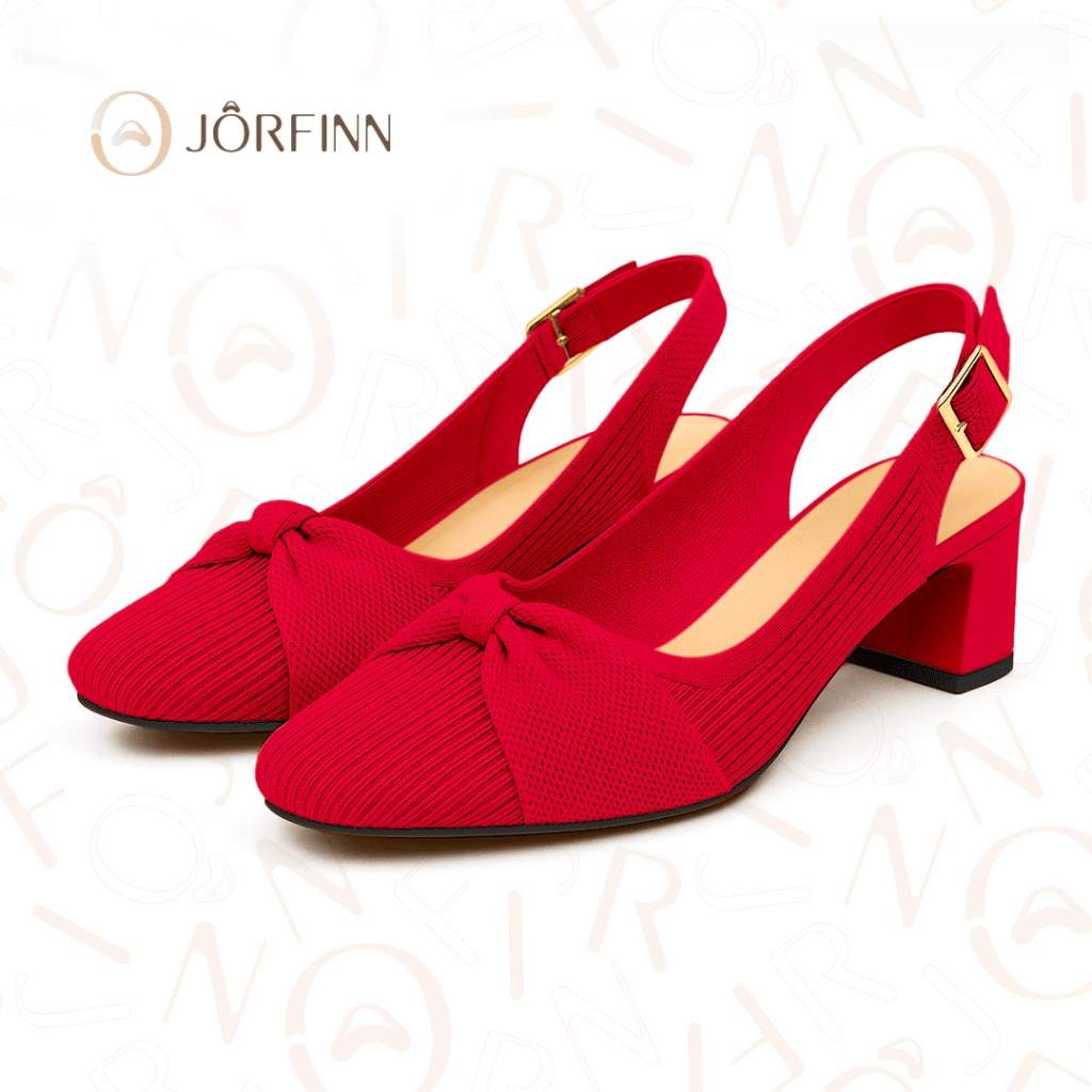 Slingback Salto Bloco Malha Tricô Confortável - Angelita