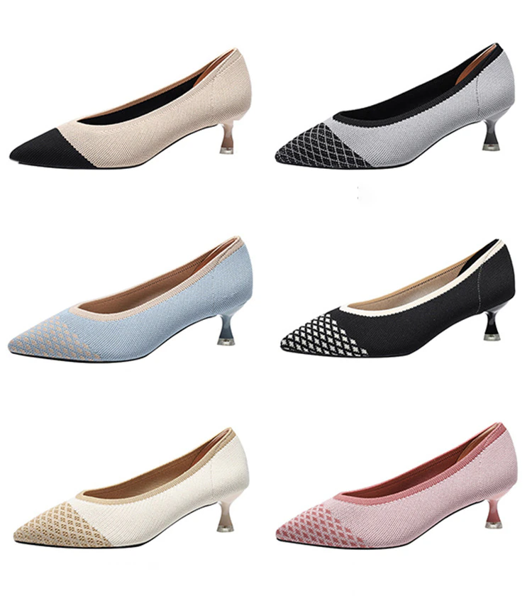 Scarpin Salto Kitten Confortável em Malha Tricô - Alissa
