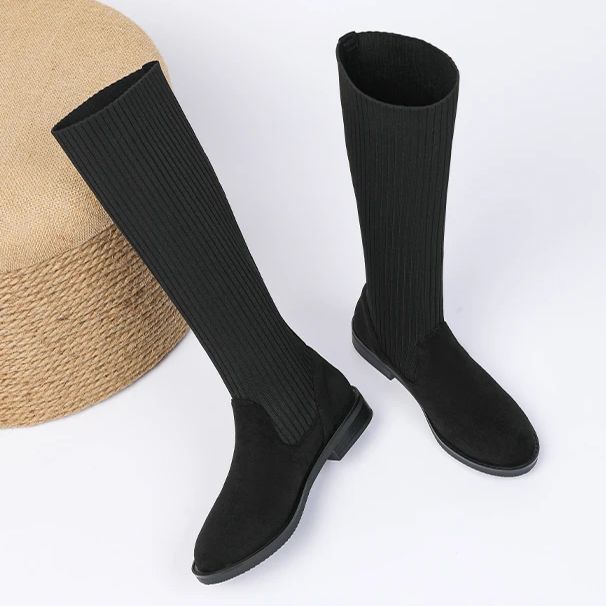 Bota Malha Tricô Confortável - Athena