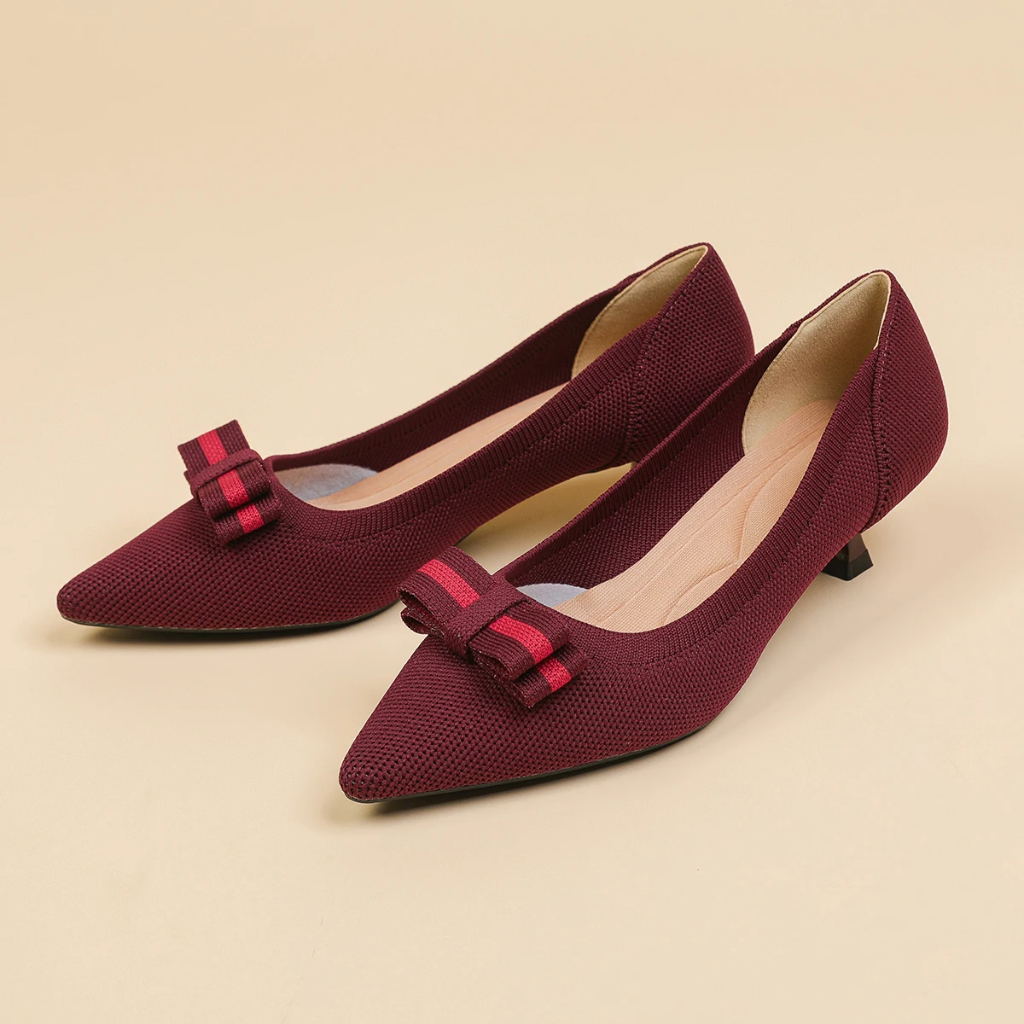 Scarpin Salto Kitten Confortável em Malha Tricô - Romana