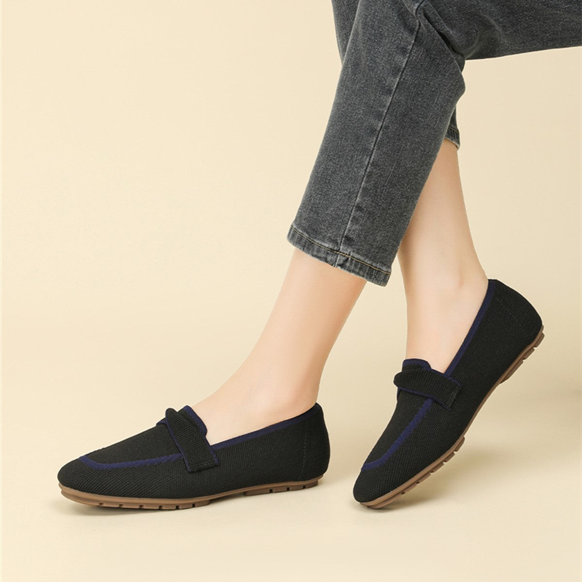 Mocassim Confortável em Malha Tricô - Carys