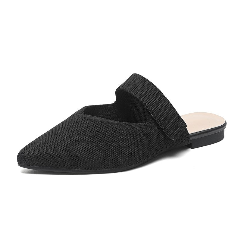 Mule Salto Baixo Confortável em Malha Tricô - Celestine