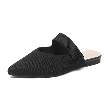 Mule Salto Baixo Confortável em Malha Tricô - Celestine